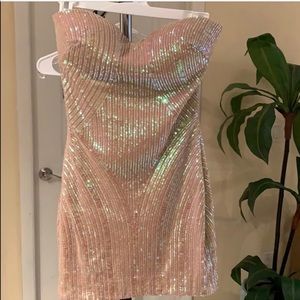 Bebe nude sequined dress - XXS